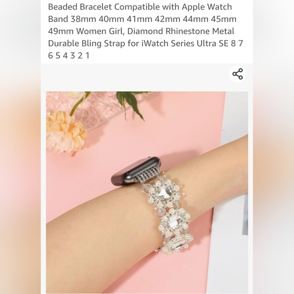 ZSMJ Bling Band ☆ size Medium ☆ iWatch Series Ultra 8,7,6,5,4,3,2,1 ☆ Bling Stra - Picture 9 of 13
